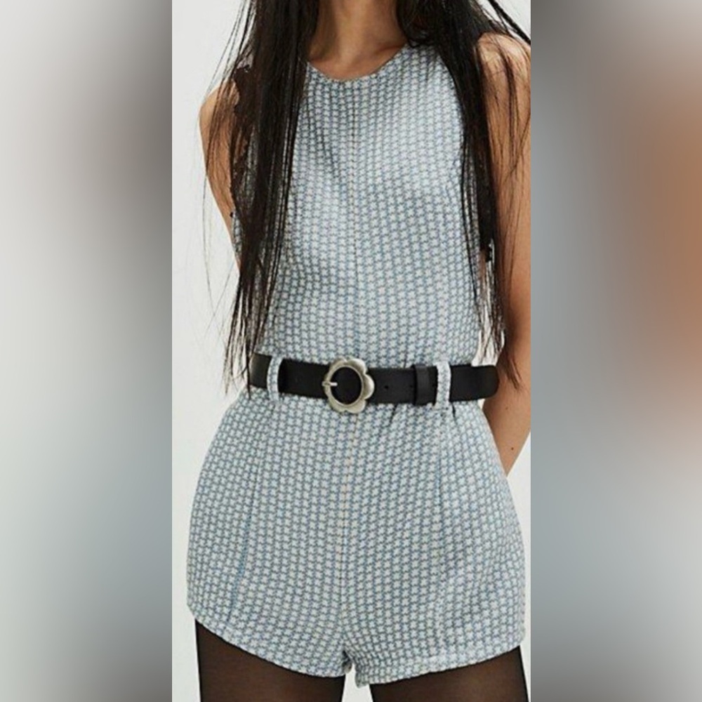 FP Movement by Free People Blue Patterned Romper